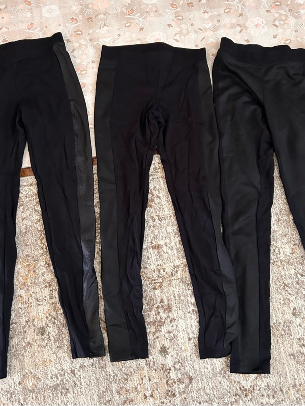 Express Black Leggings Set with Side Panel Detail